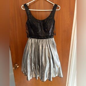 La Femme Black Evening Dress Label Detail